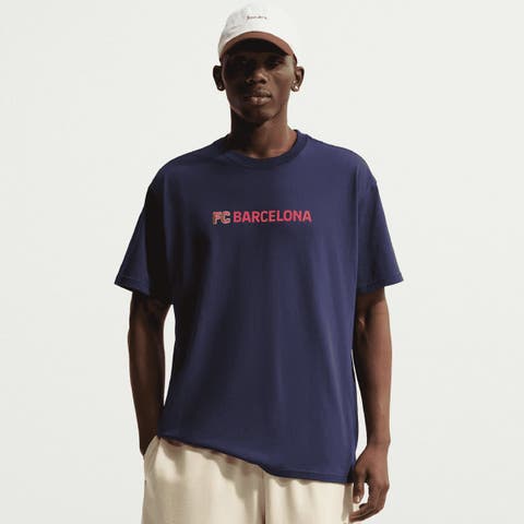 Men's Nike  Blue Barcelona Premium Name T-Shirt