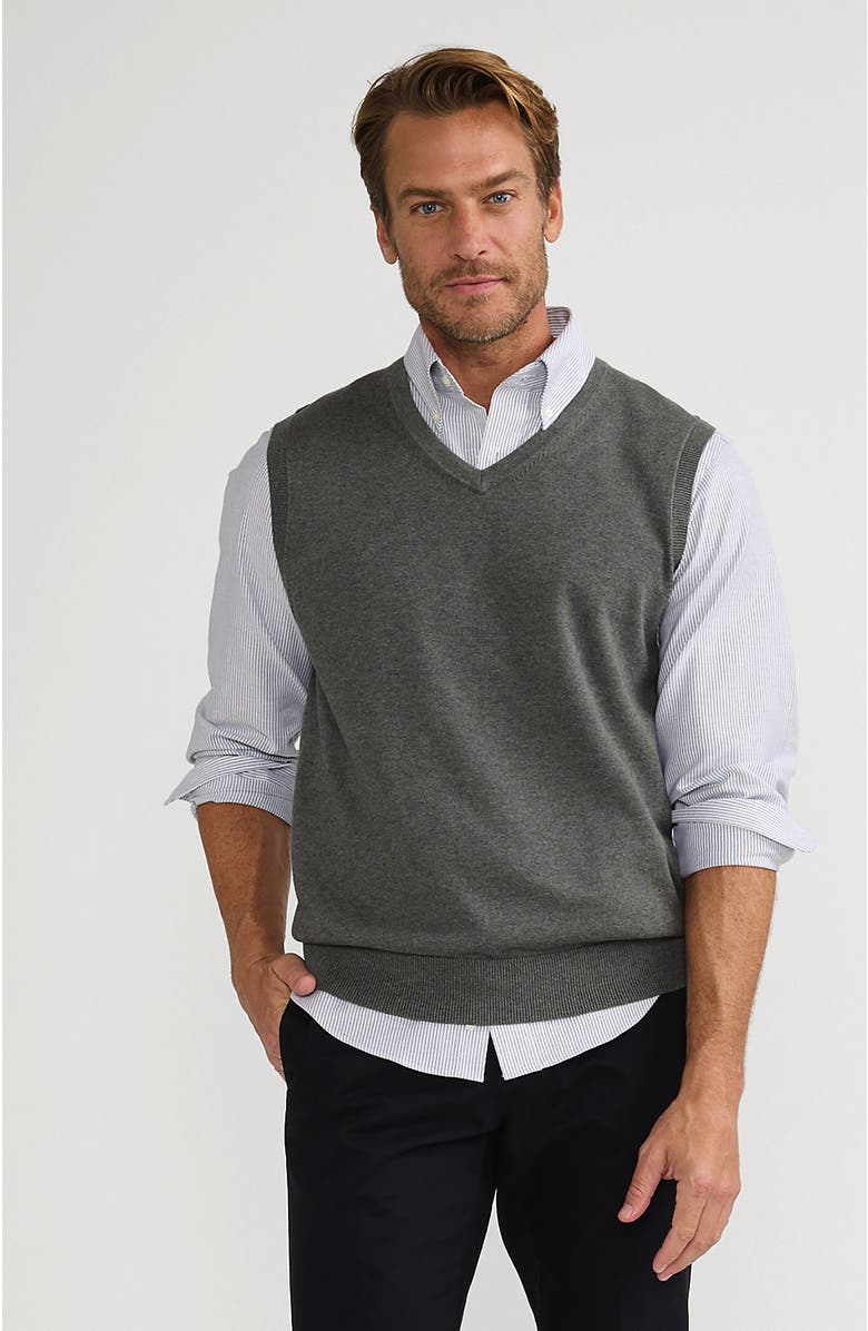 Lands
 End Fine Gauge Cotton Vest, Main, color, 