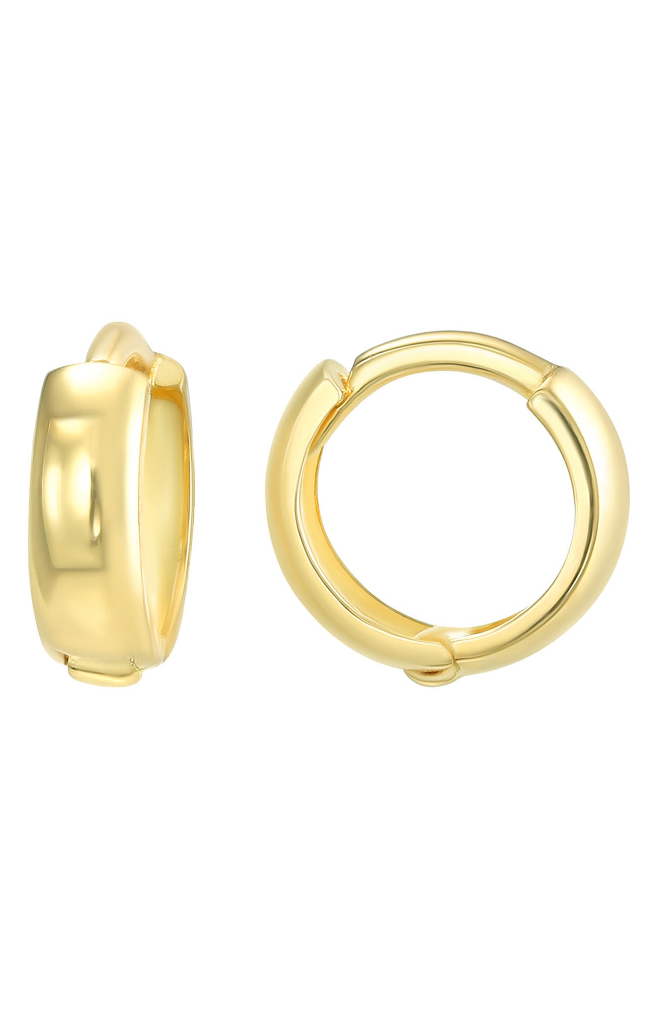 CANDELA JEWELRY 14K Gold 10mm Huggie Hoop Earrings