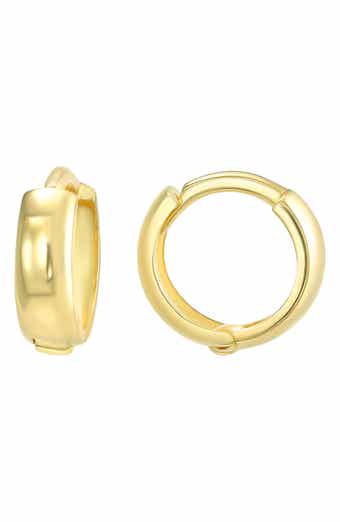 CANDELA JEWELRY 14K Gold 10mm Huggie Hoop Earrings