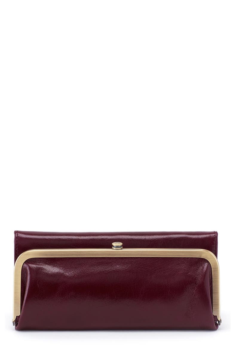 Rachel Leather Frame Wallet, Main, color, EGGPLANT