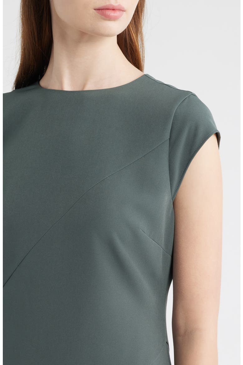 Cap Sleeve High Low Midi dress, Alternate, color, GREEN URBAN