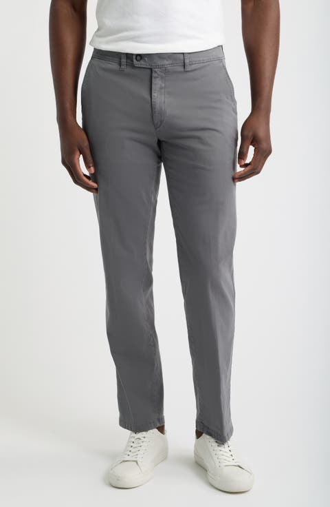 Evans Flat Front Straight Leg Chinos