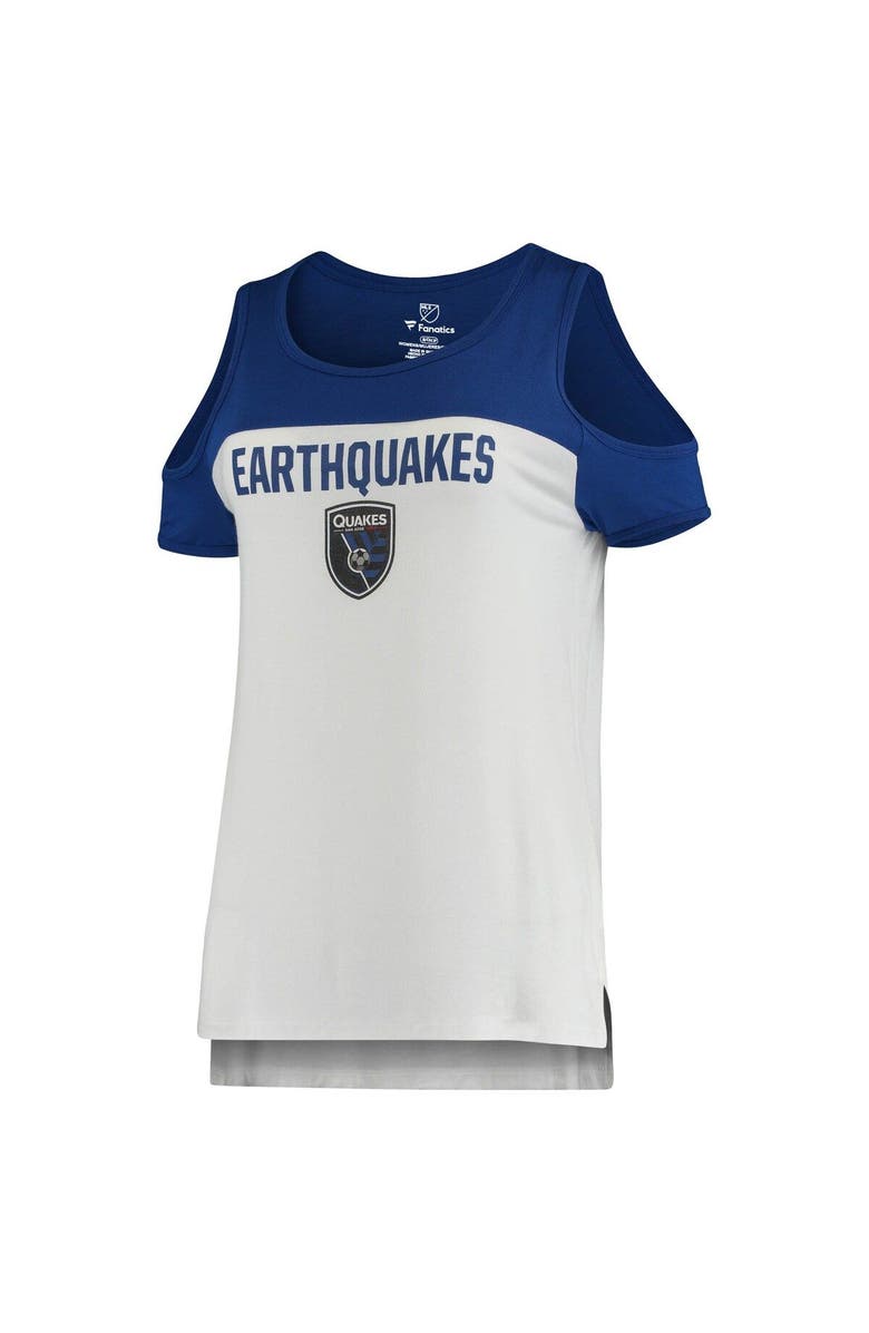 FANATICS Women's Fanatics Branded White San Jose Earthquakes Iconic Pure Dedication Cold Shoulder T-Shirt, Alternate, color, 