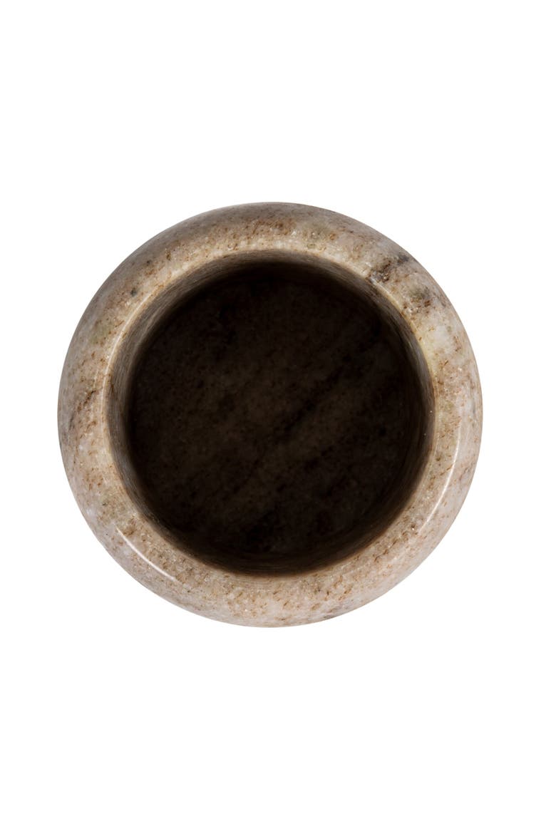 Unique Marble and Mango Wood Pinch Pot Canister with Lid, Natural, Alternate, color, Natural