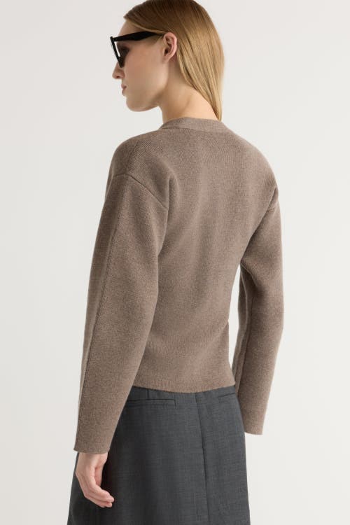 Modern Citizen Elinor Organic Cotton Wool V-neck Cardigan In Brown
