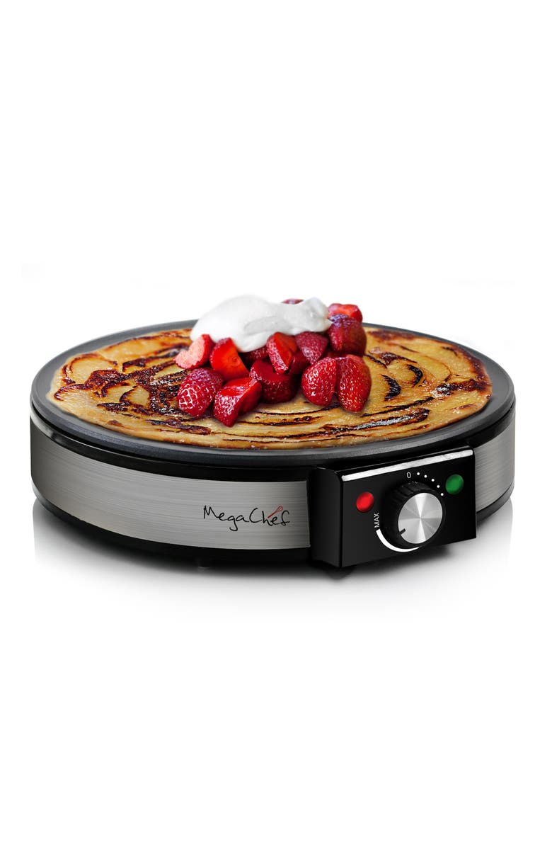 Megachef Nonstick Crepe and Pancake Maker Breakfast Griddle, Main, color, Black