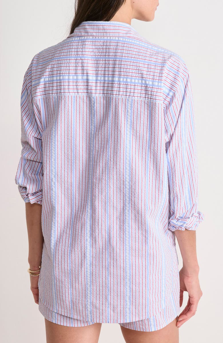 vineyard vines Harbor Stripe Seersucker Button-Up Shirt, Alternate, color, Drew Stripe