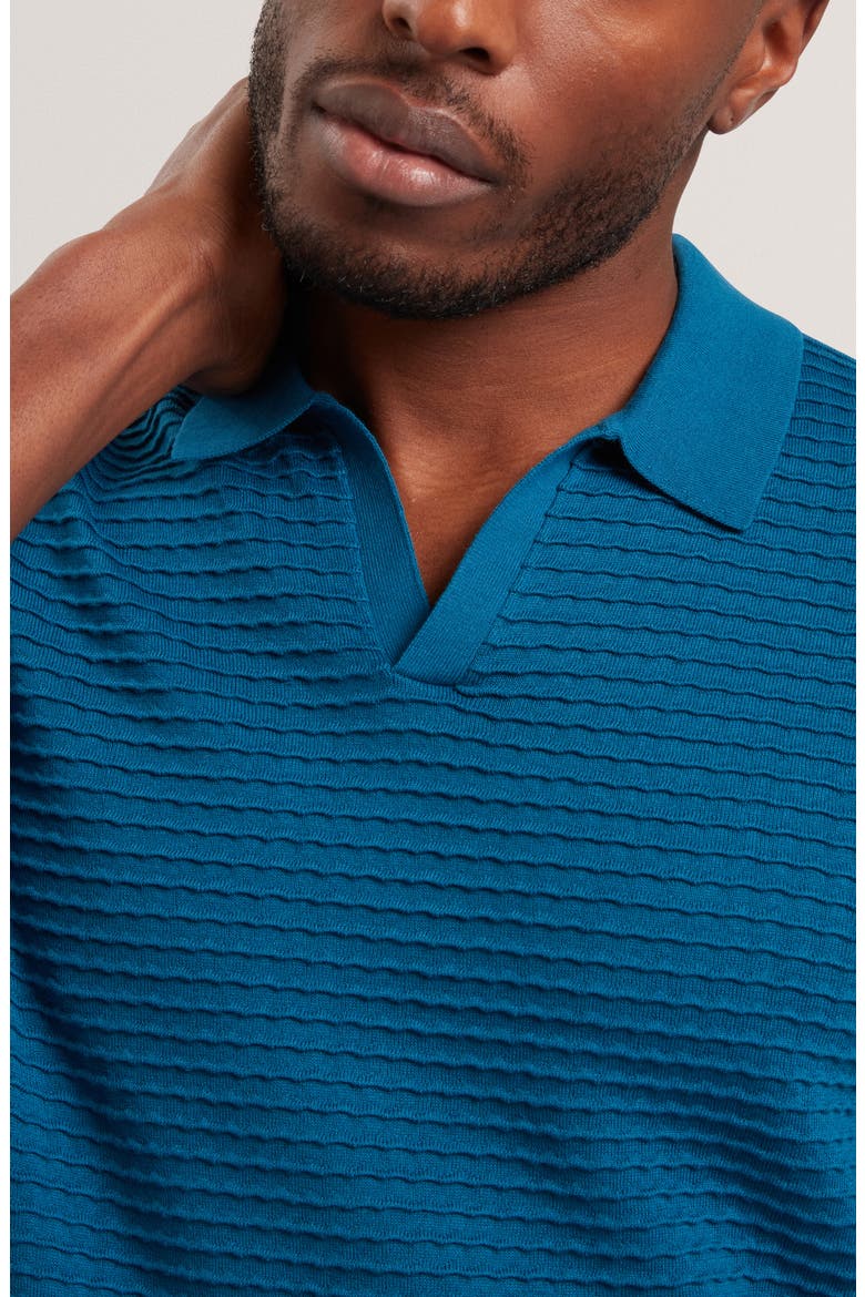 Bestel Textured Cotton Polo, Alternate, color, NAVY-GREEN