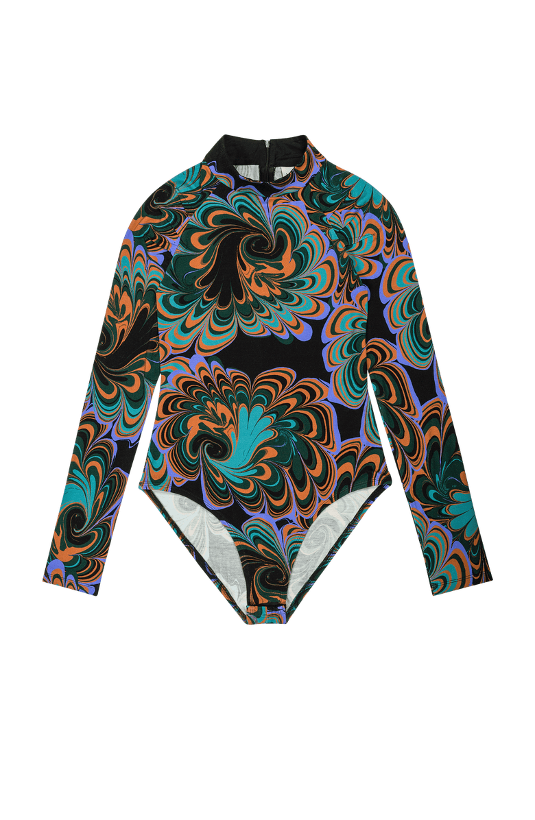 Untitled in Motion Serafina Abstract Print Jersey Bodysuit, Main, color, Morpha