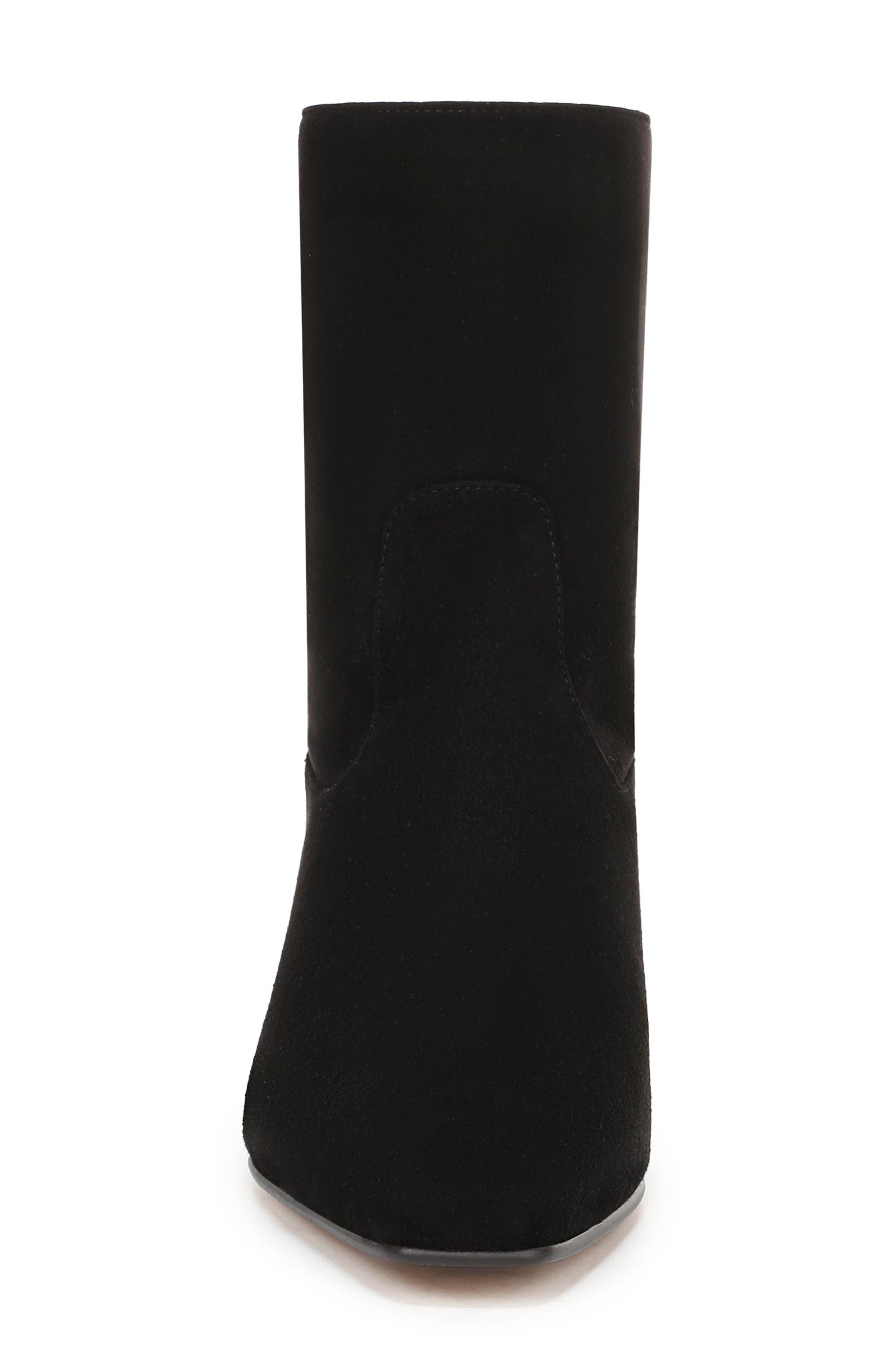 Addison Croc Embossed Bootie, Alternate, color, BLACK