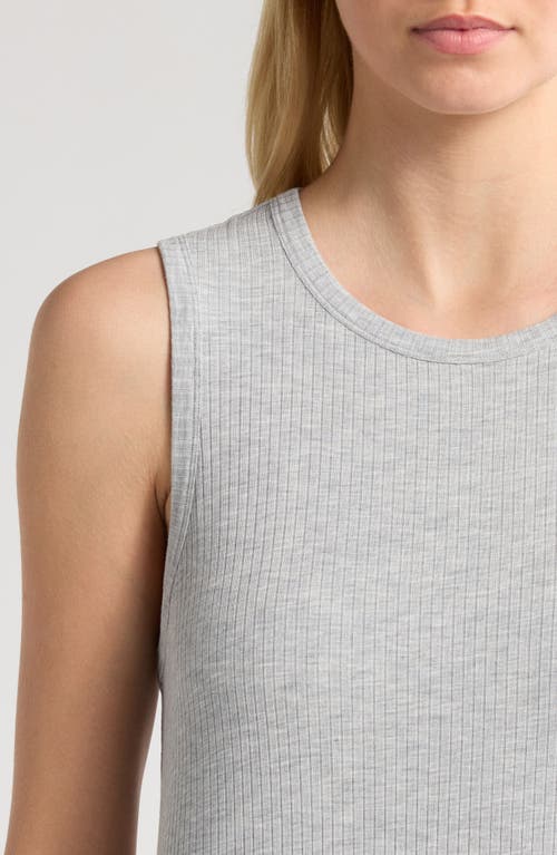 Nordstrom Moonlight Rib Tank Nightgown In Grey Heather