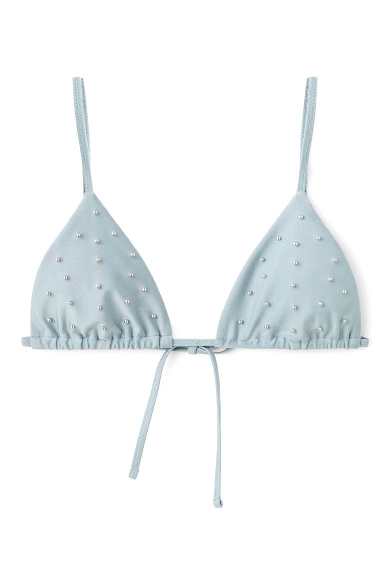 Beaded Triangle Bikini Top, Alternate, color, LIGHT/ PASTEL GREY
