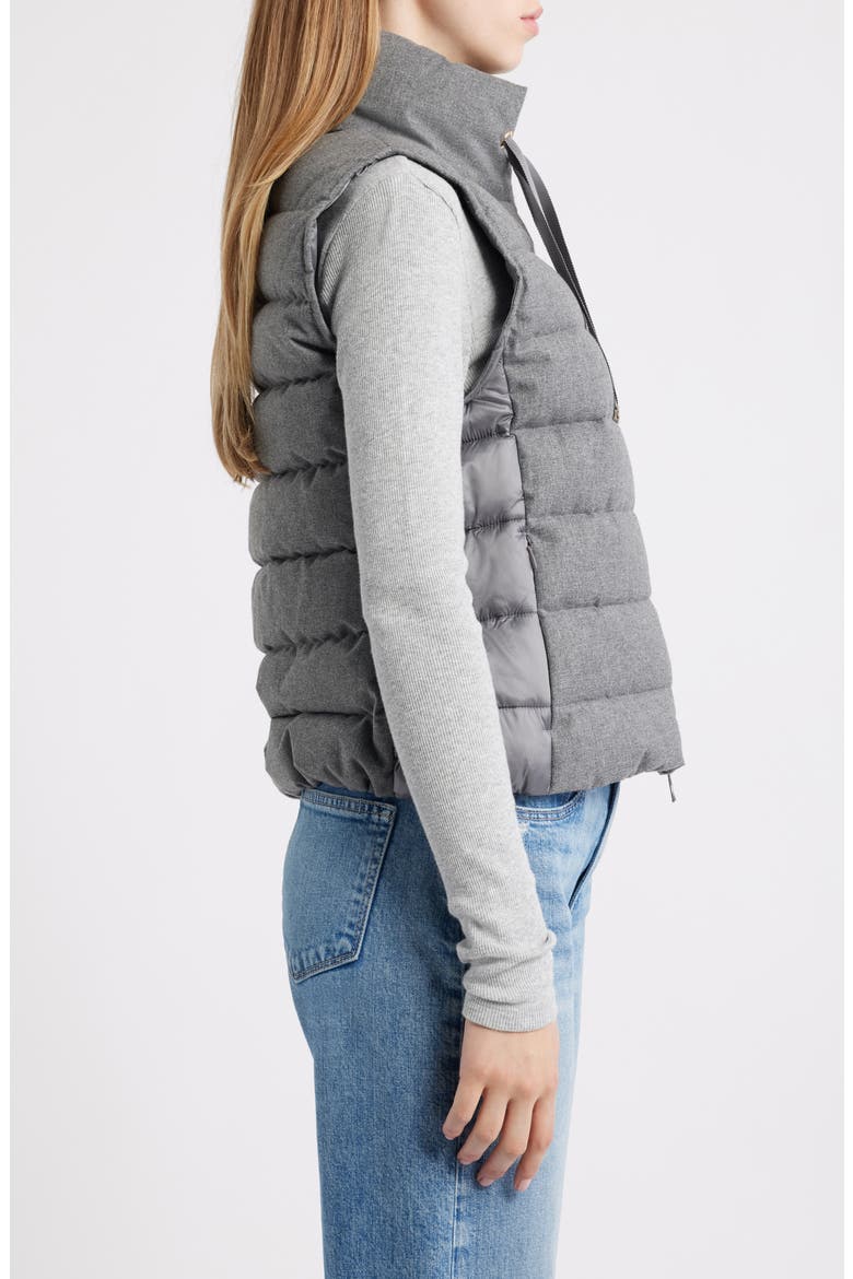 Nyla Water Repellent Quilted Puffer Vest, Alternate, color, MID GREY MELANGE