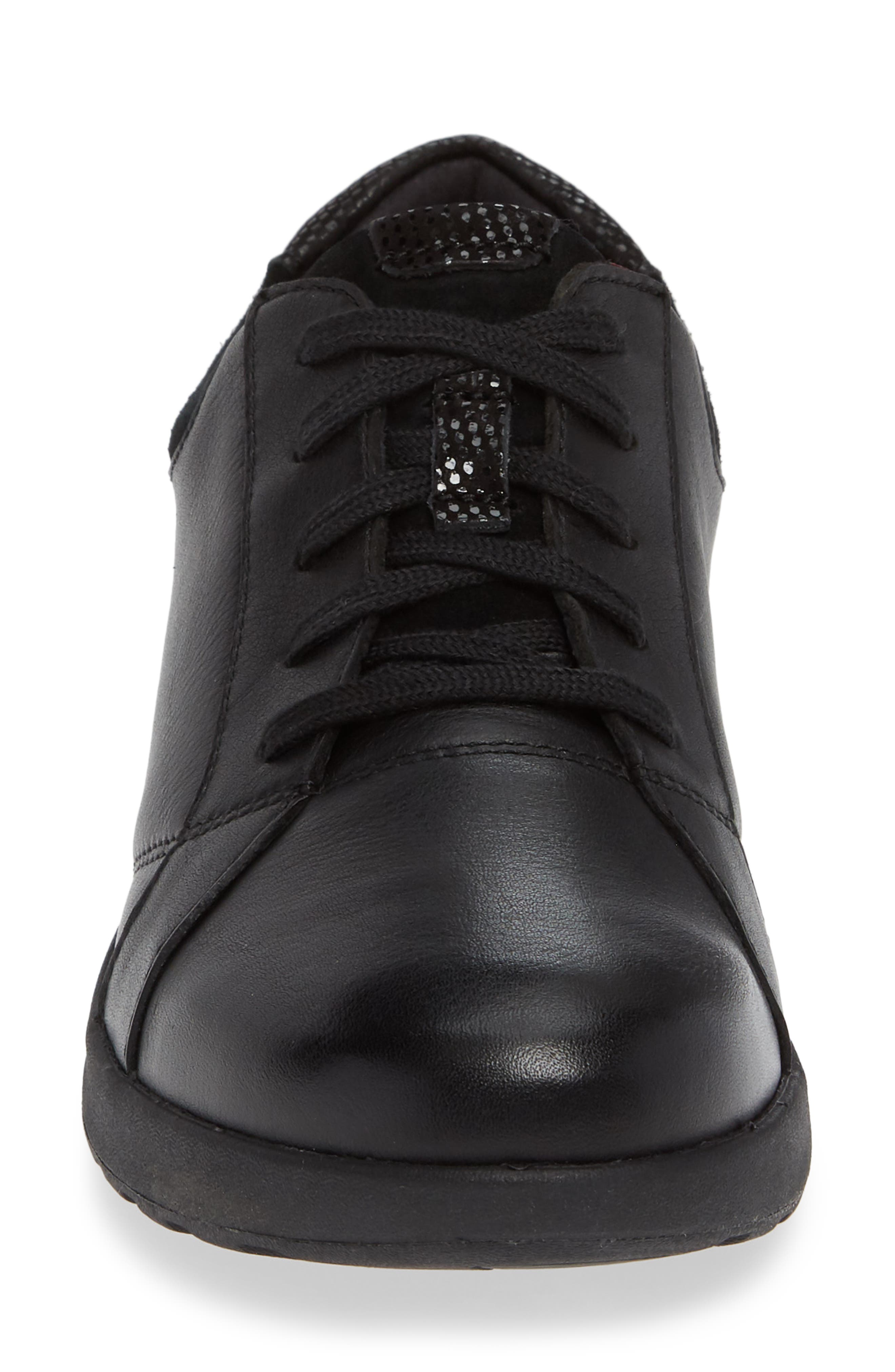 UnAdorn Lace-Up Sneaker, Alternate, color, BLACK LEATHER