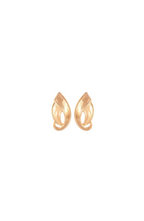 1980s Vintage D'orlan Brushed Leaf Earring