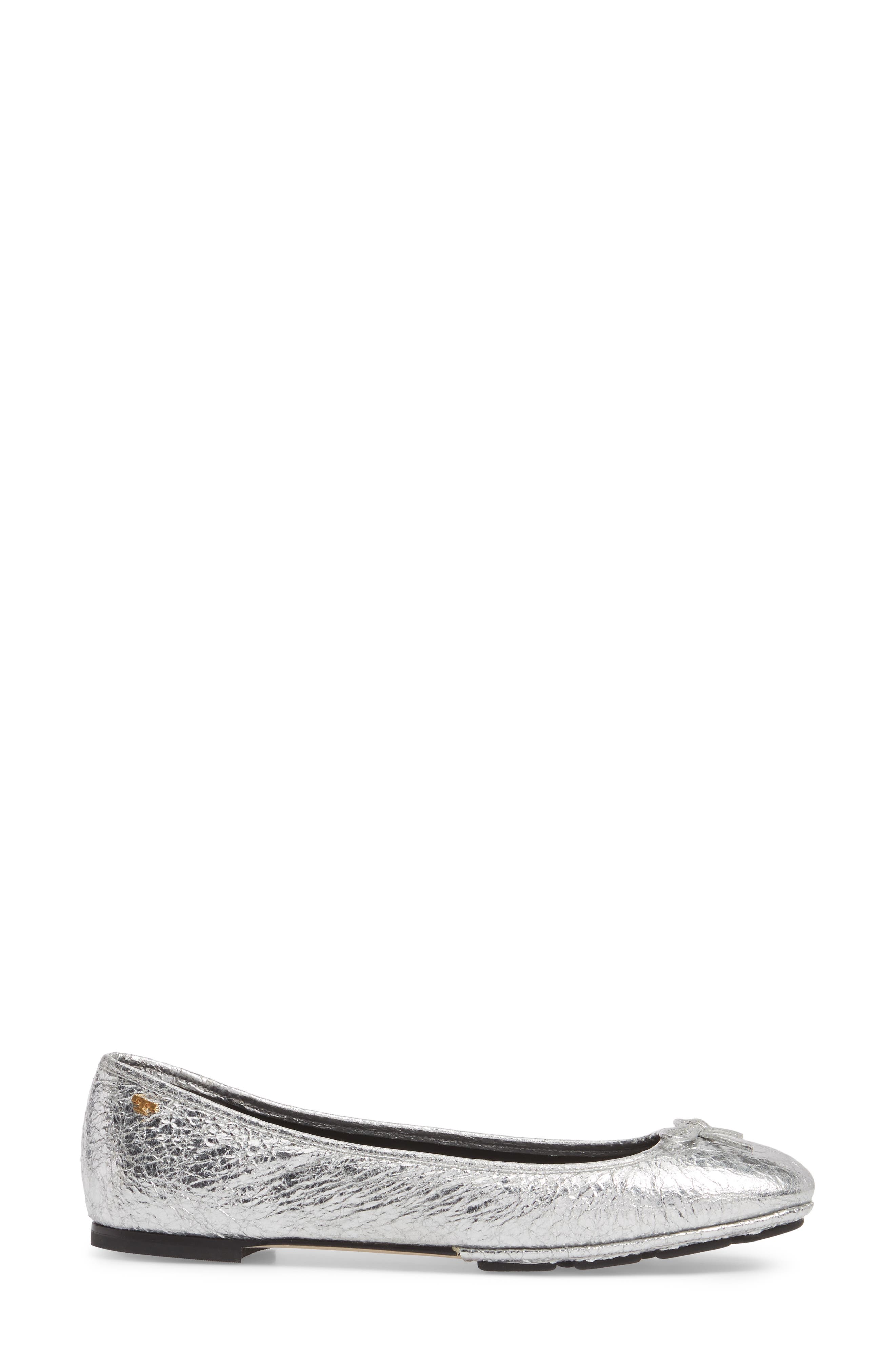 Laila Driver Ballet Flat, Alternate, color, SILVER/ PERFECT BLACK
