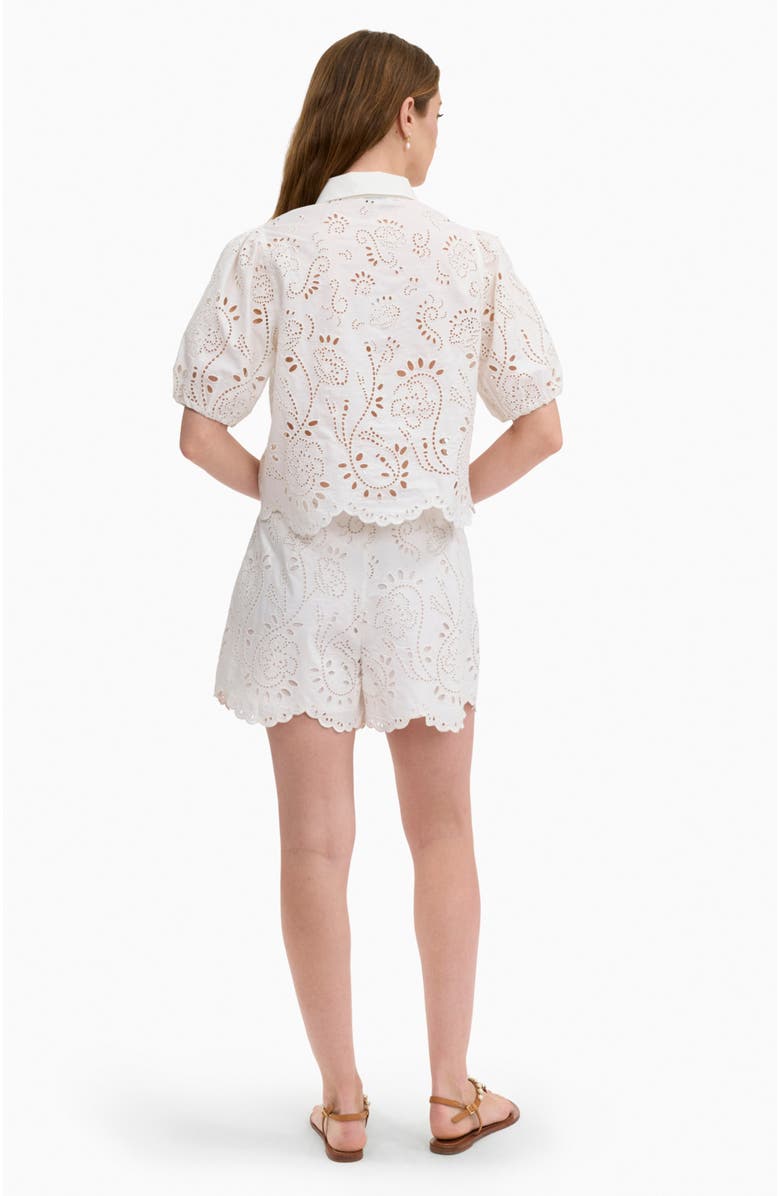 Rebecca Taylor Brielle Poplin Eyelet Shirt, Alternate, color, Ivory