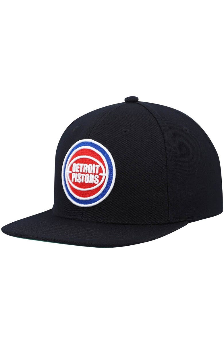 Mitchell & Ness Men's Mitchell & Ness Black Detroit Pistons Hardwood Classics 1990 NBA Finals Top Shot Snapback Hat, Alternate, color, 
