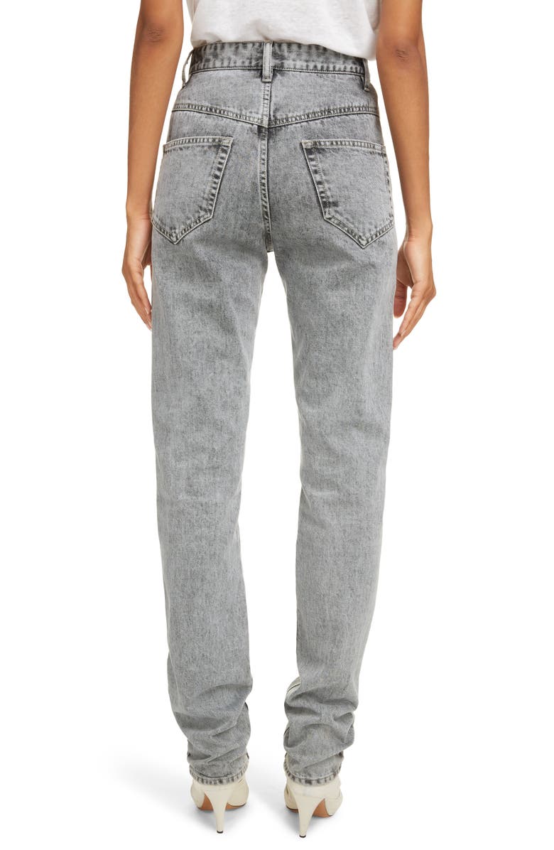 Isabel Marant Étoile Hominy Acid Wash High Waist Jeans, Alternate, color, 
