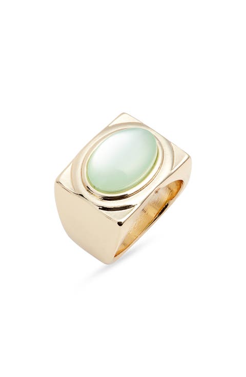 Wide Oval Resin Signet Ring