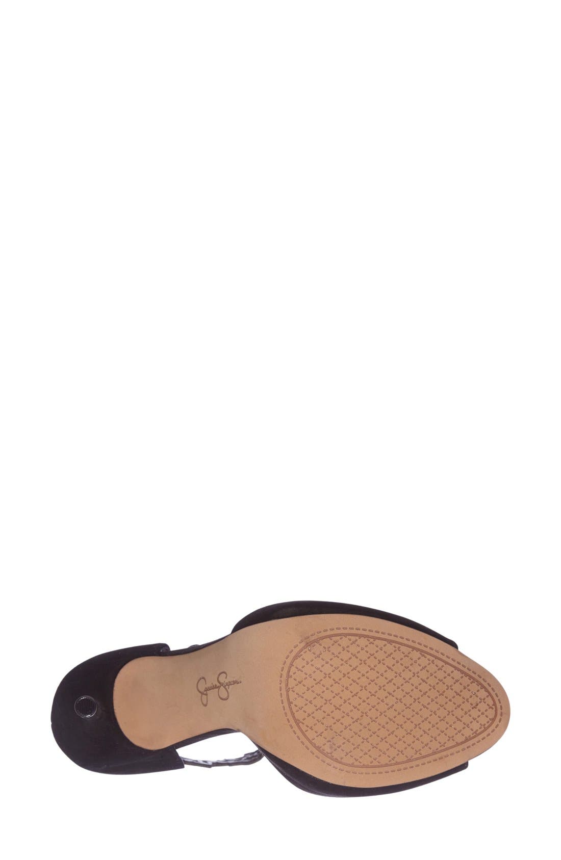 Jessica Simpson 'Bonney' Cutout Ankle Strap Pump, Alternate, color, BLACK SUEDE