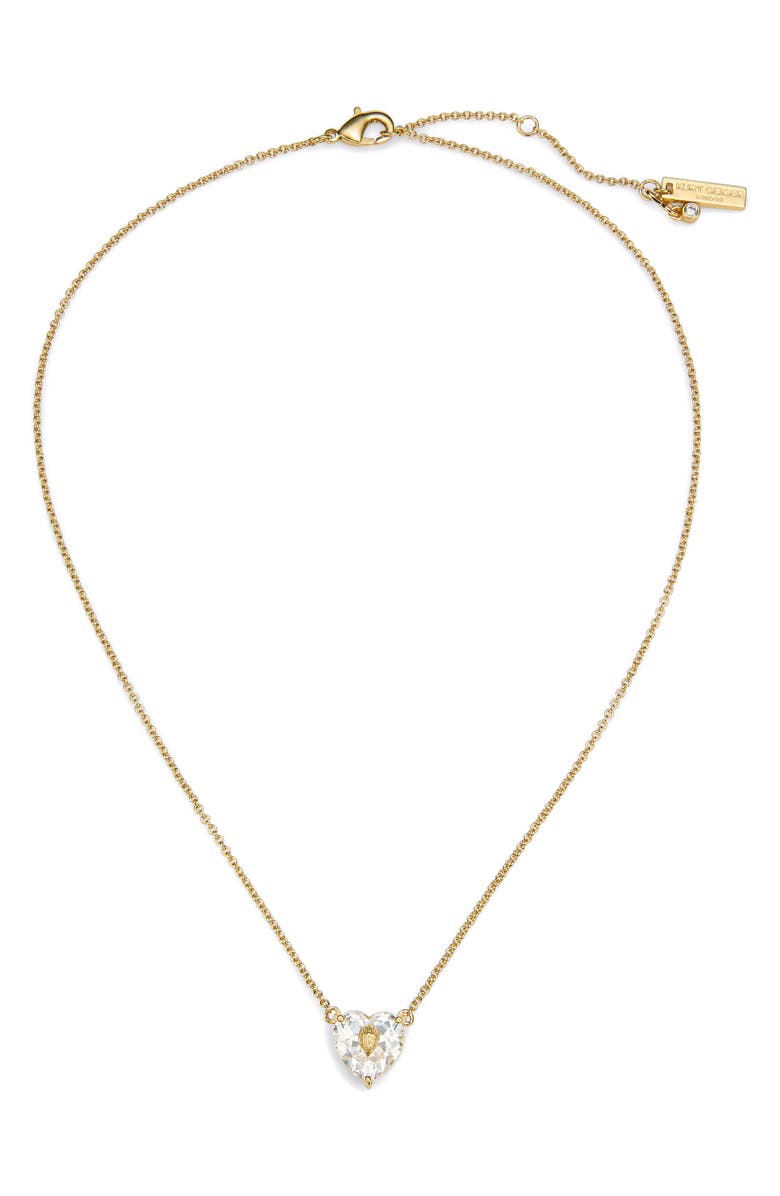 Kurt Geiger London Crystal Heart Pendant Necklace, Main, color, Gold/ Crystal