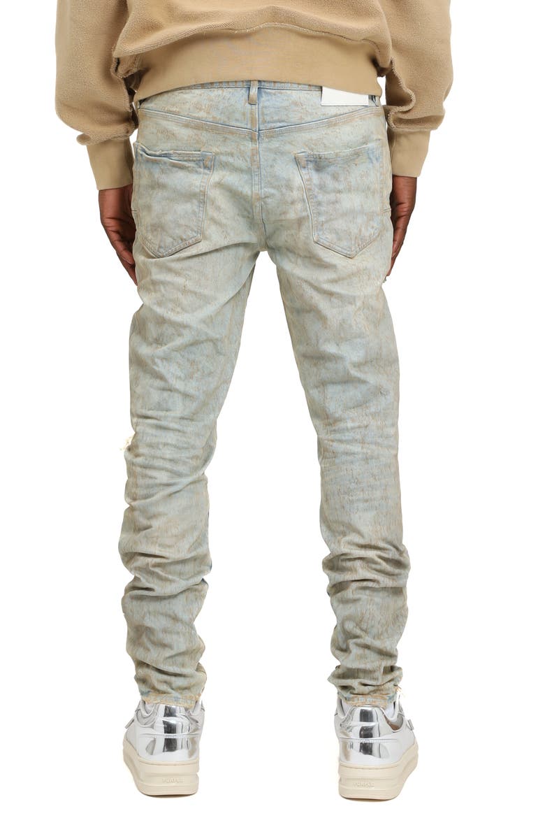 Mud Ripped Skinny Jeans, Alternate, color, TAN