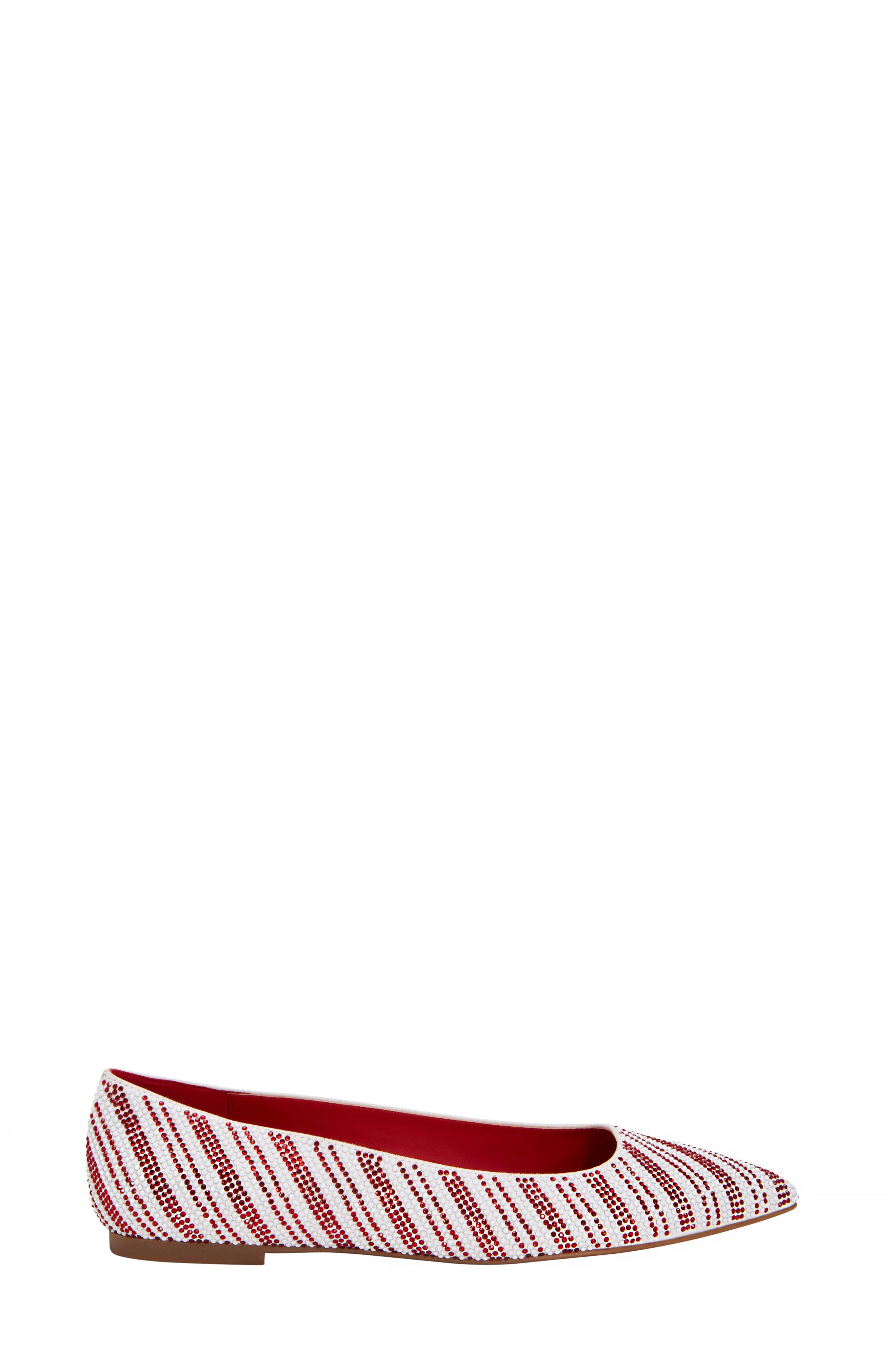 Katy Perry The Hollie Crystal Pointed Toe Ballet Flat, Alternate, color, Red Multi