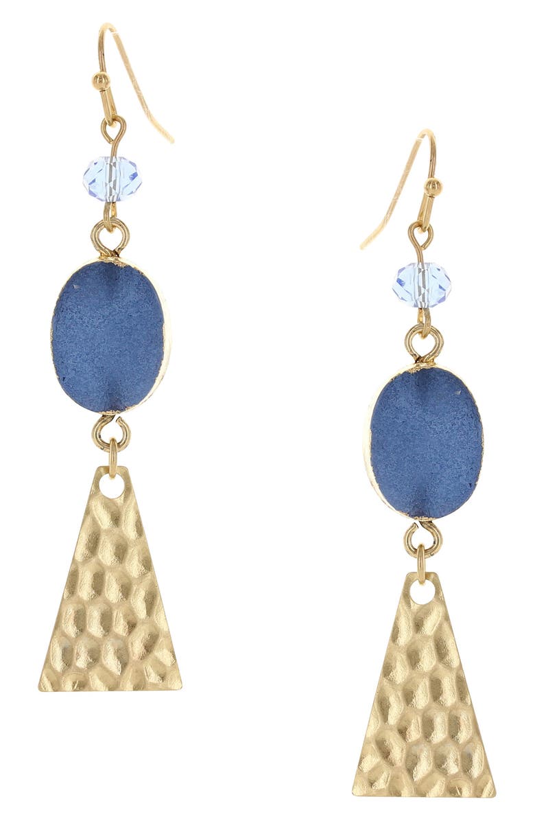 OLIVIA WELLES Alessia Drusy Beaded Drop Earrings, Main, color, Blue