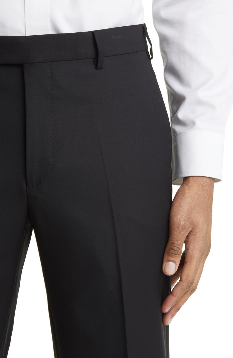 Zanella Devon Super 110s Serge Trousers, Alternate, color, Black