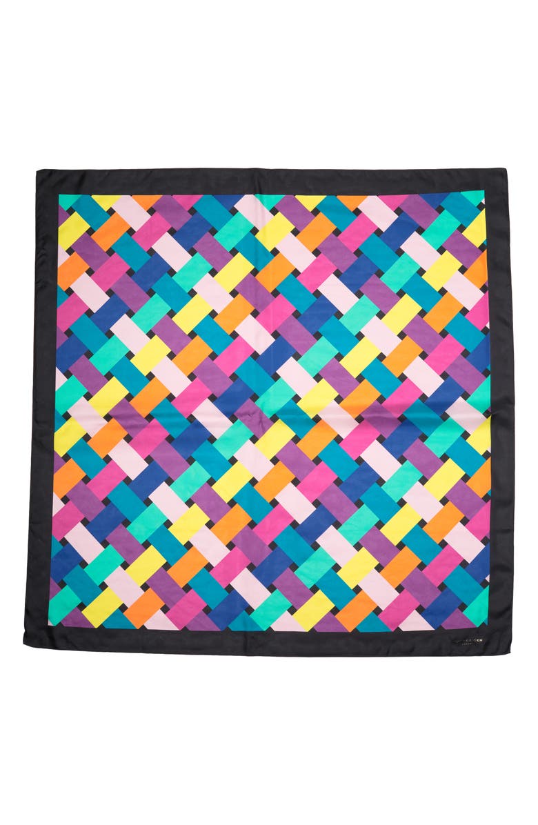 Kurt Geiger London Basket Weave Rainbow Large Square Scarf, Alternate, color,