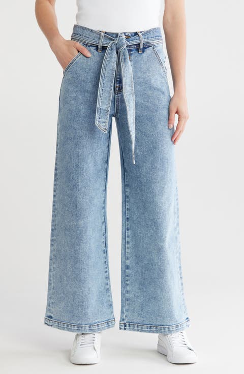 Belted Wide Leg Jeans
