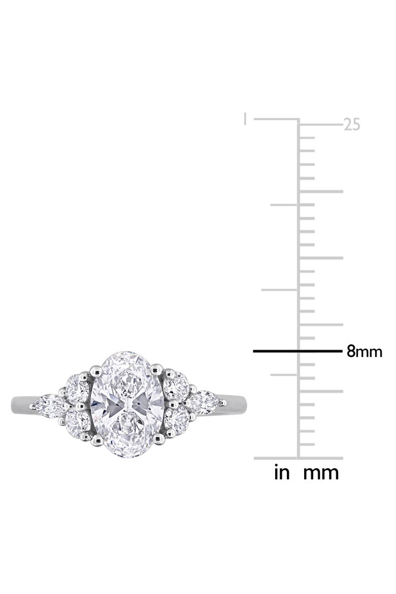 1-5/8 CTW Lab-Grown Diamond Cluster Ring 14k, Alternate, color, White Gold