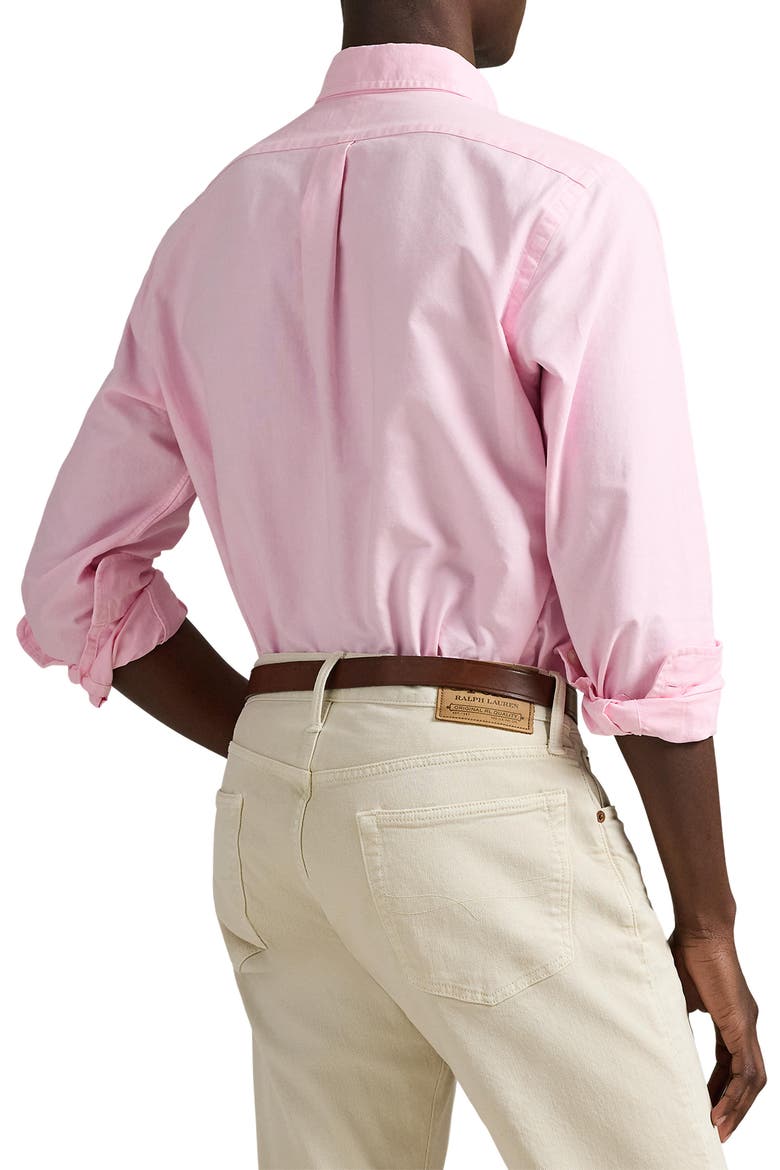 Classic Fit Garment-Dyed Oxford Shirt, Alternate, color, CARMEL PINK