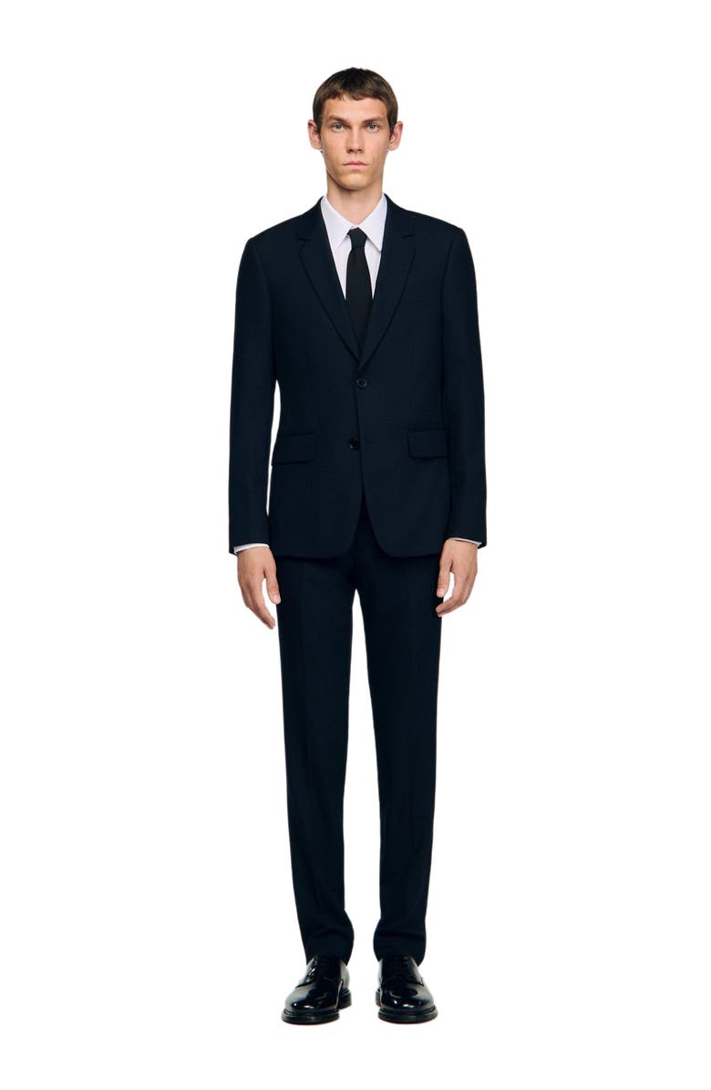 SANDRO Wool suit jacket, Alternate, color, Navy Blue