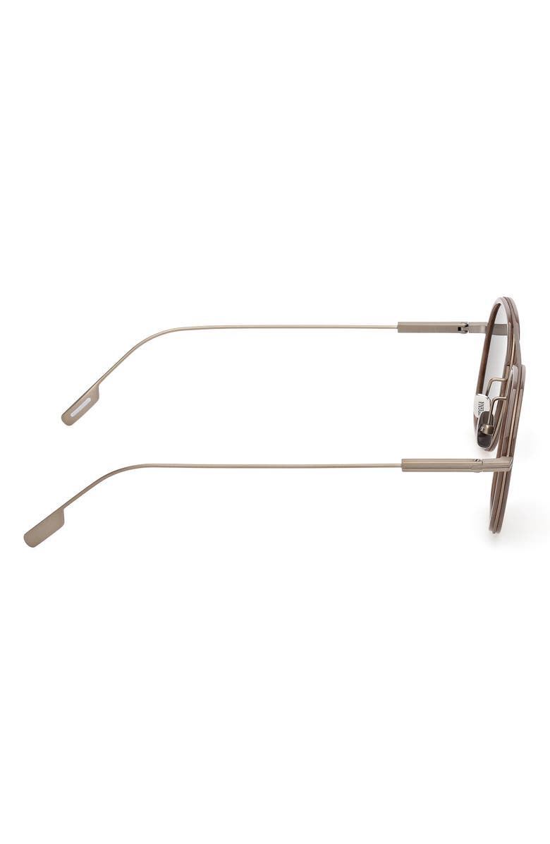 ZEGNA 51mm Polarized Geometric Sunglasses, Alternate, color, 