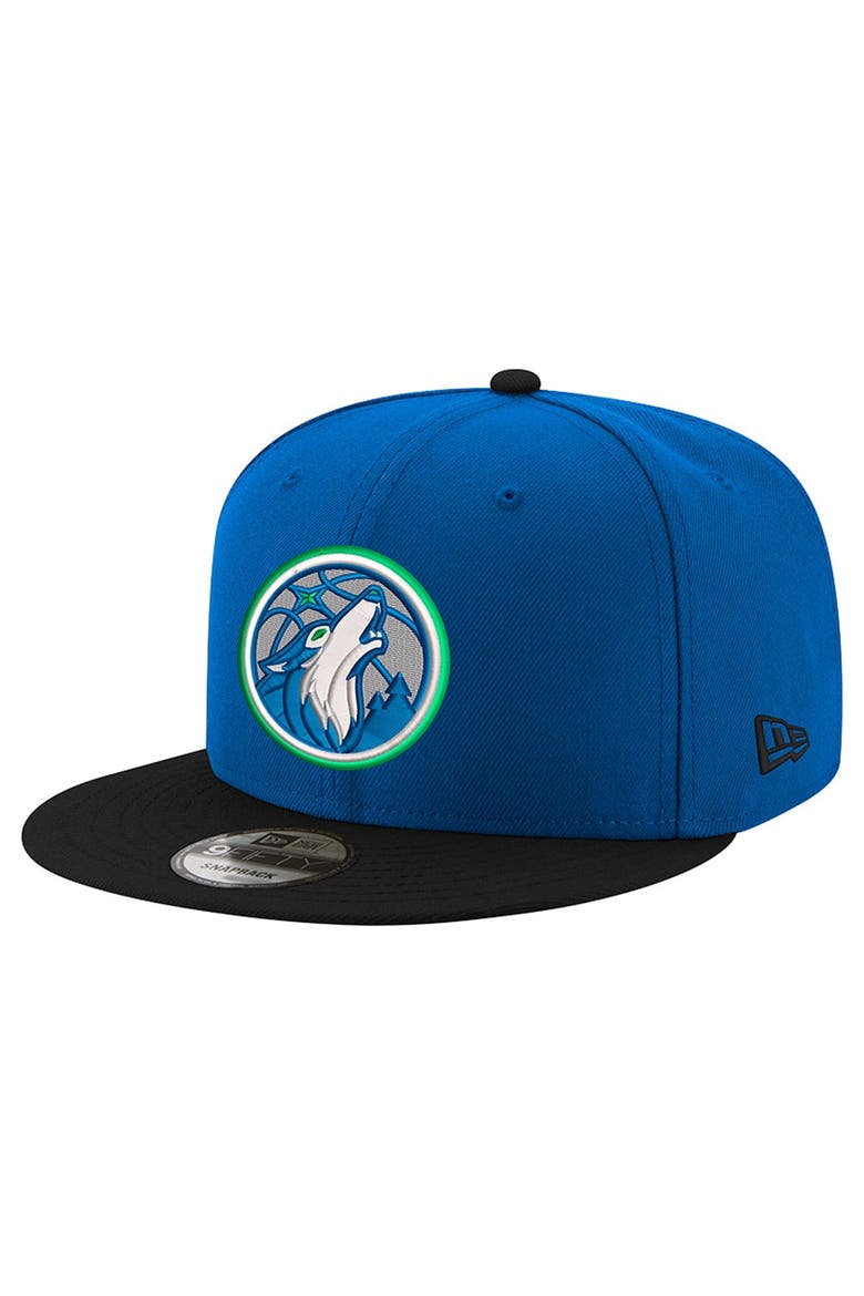 Men's New Era Blue/Black Minnesota Timberwolves 9FIFTY Snapback Hat, Main, color, Blue