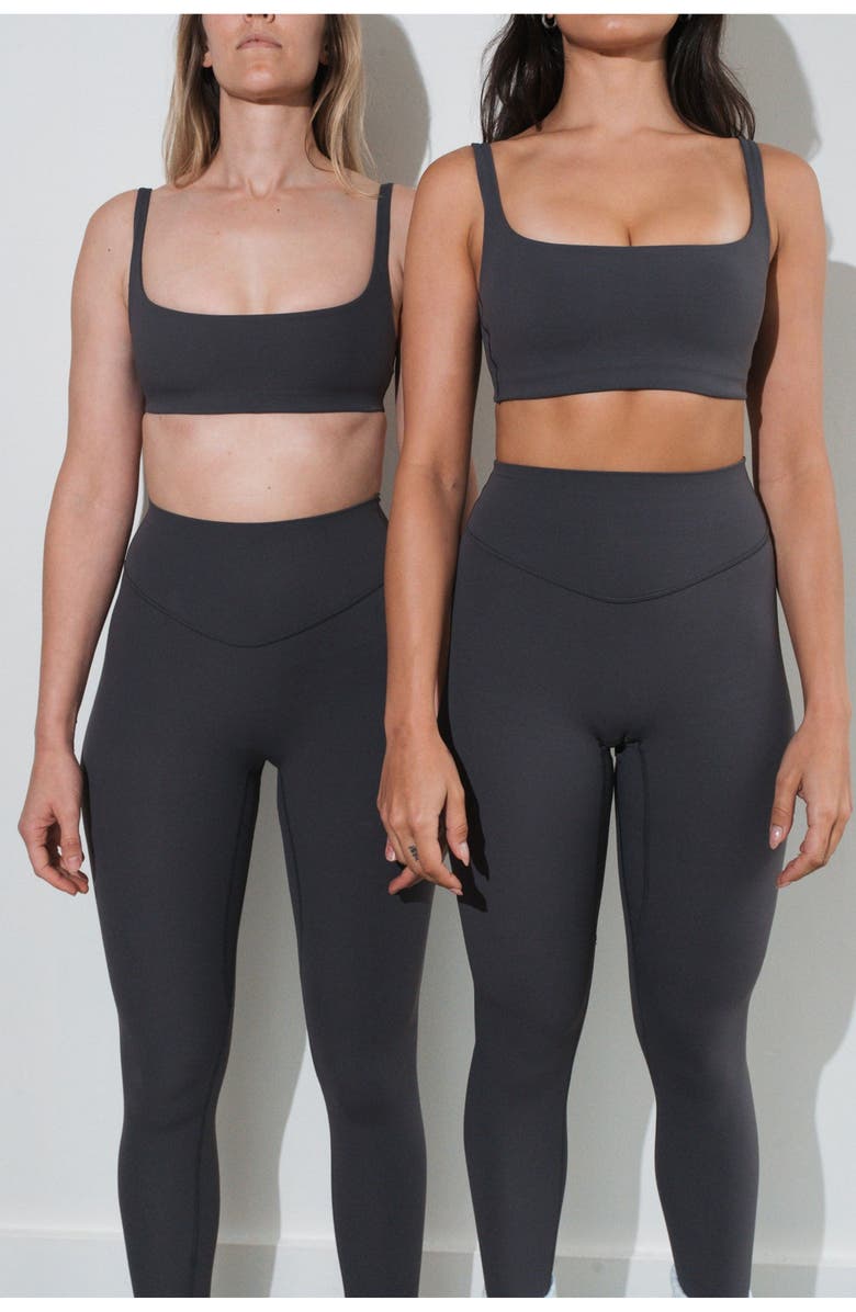 Vitality Cloud II Petite Scoop Bra, Alternate, color, Iron