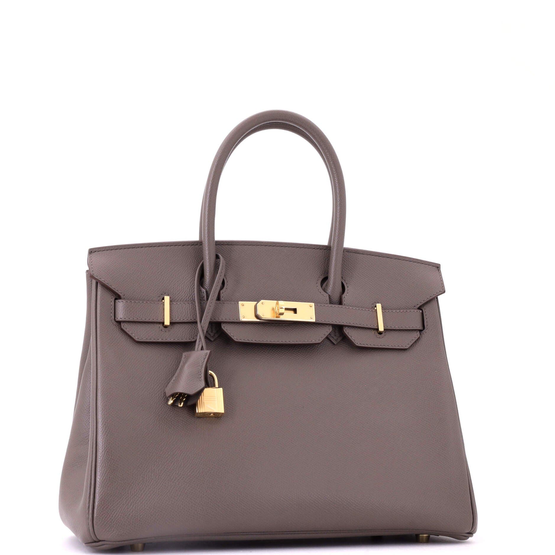 Pre-Owned Hermes Birkin Handbag Grey Epsom with Gold Hardware 30, Alternate, color, Etain
