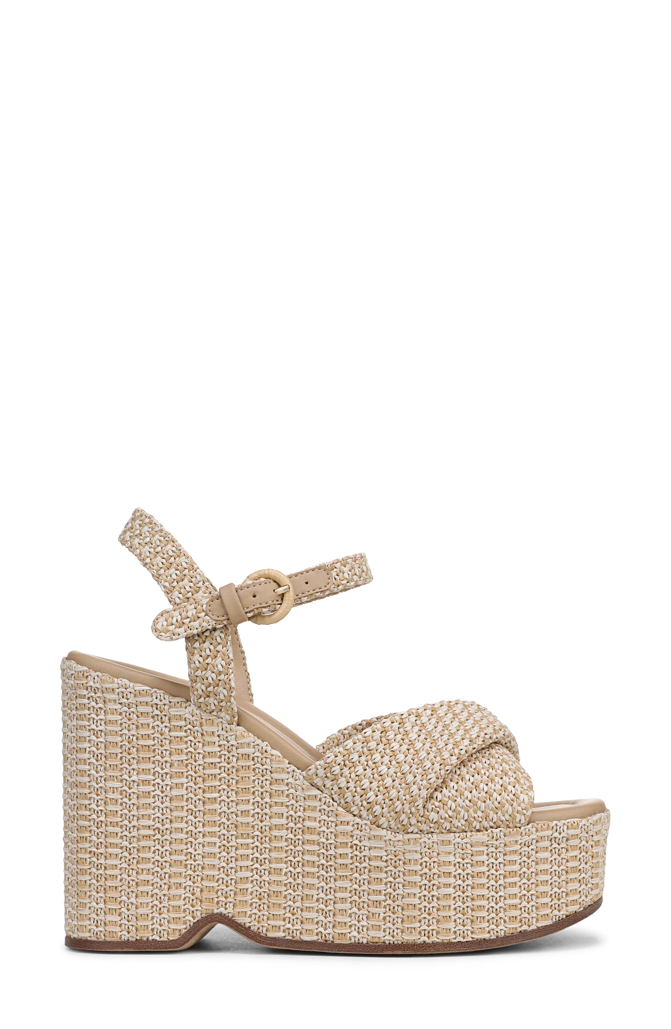 Joanne Ankle Strap Platform Wedge Sandal, Alternate, color, NATURAL/ CREAM