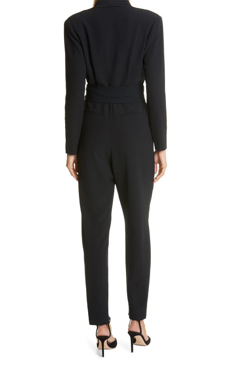 A.L.C. Kieran Plunge Neck Long Sleeve Jumpsuit, Alternate, color, Black