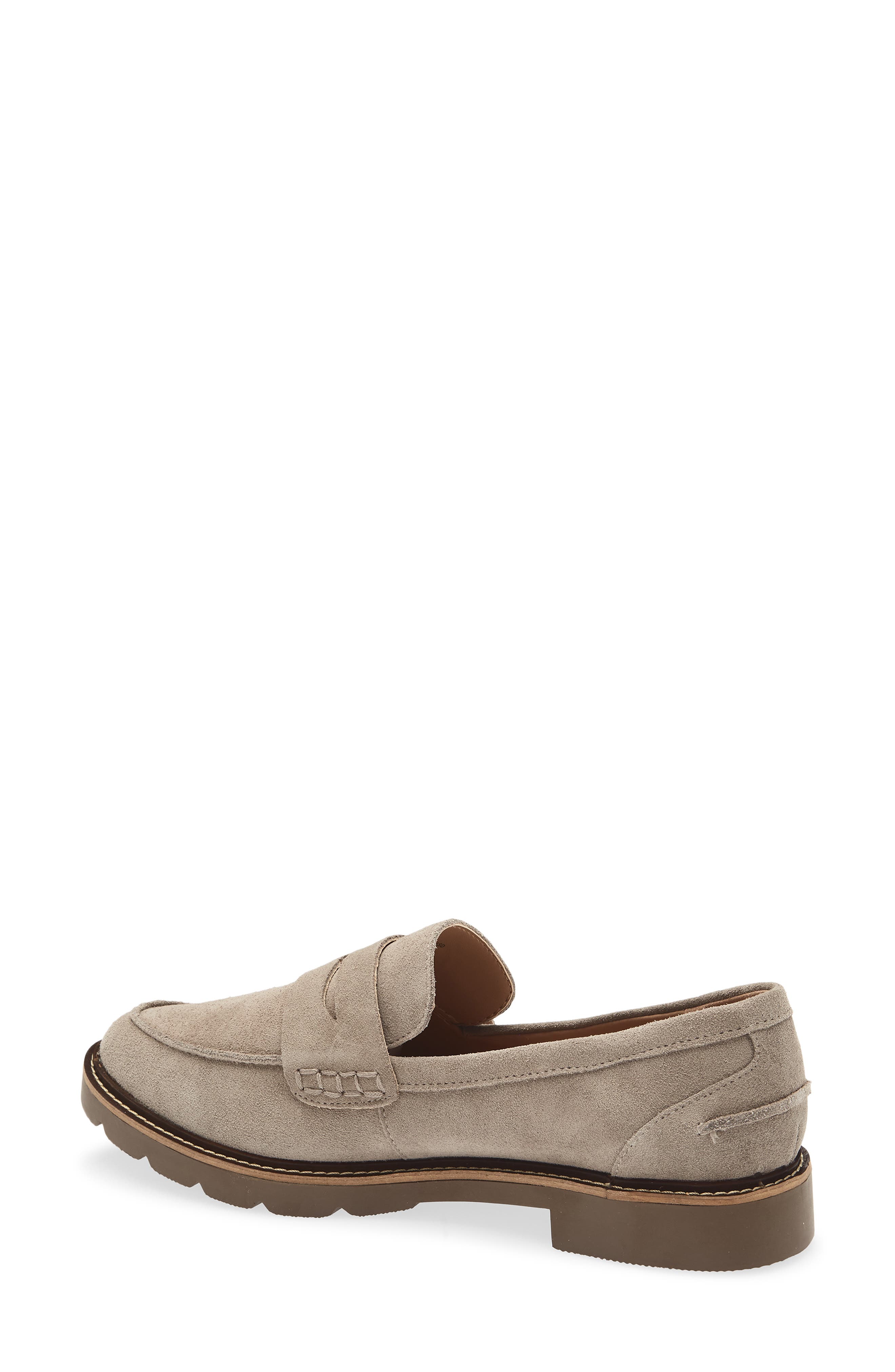 Waterproof Penny Loafer, Alternate, color, TAUPE SUEDE