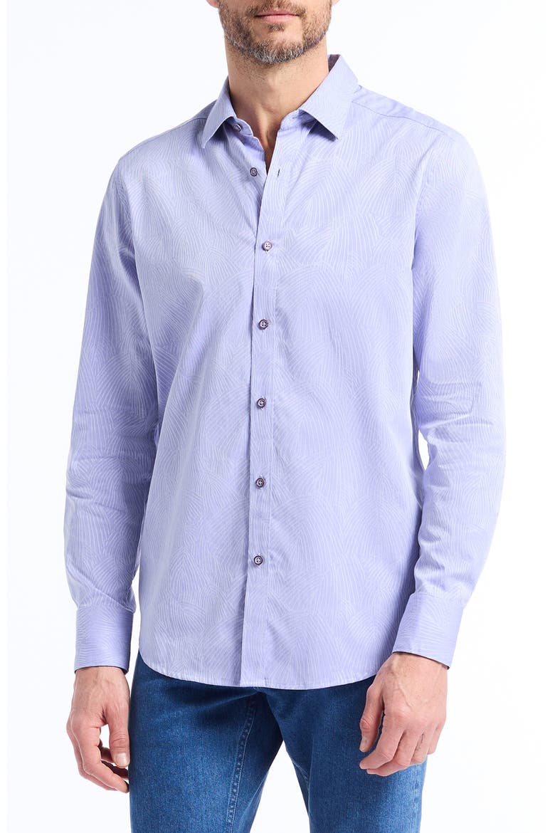 Miramar Cotton Button-Up Shirt, Main, color, LILAC
