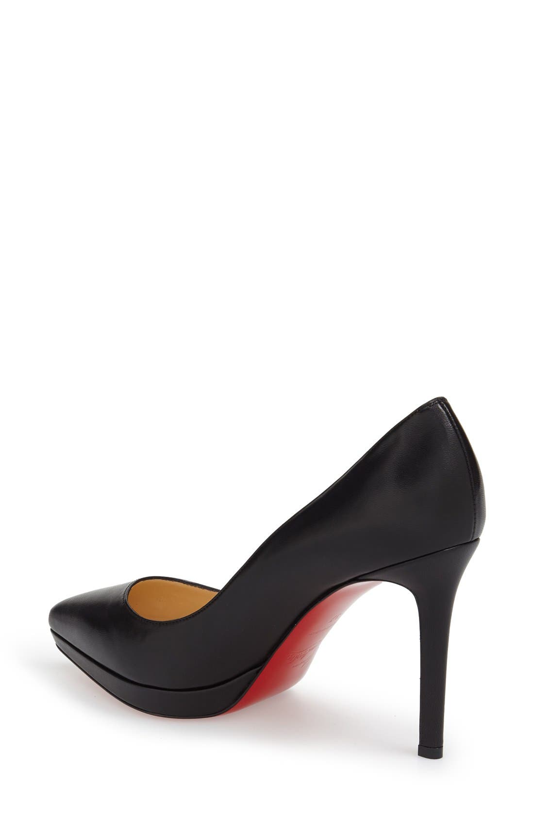 Pigalle Plato Pointed Toe Platform Pump, Alternate, color, BLACK LEATHER
