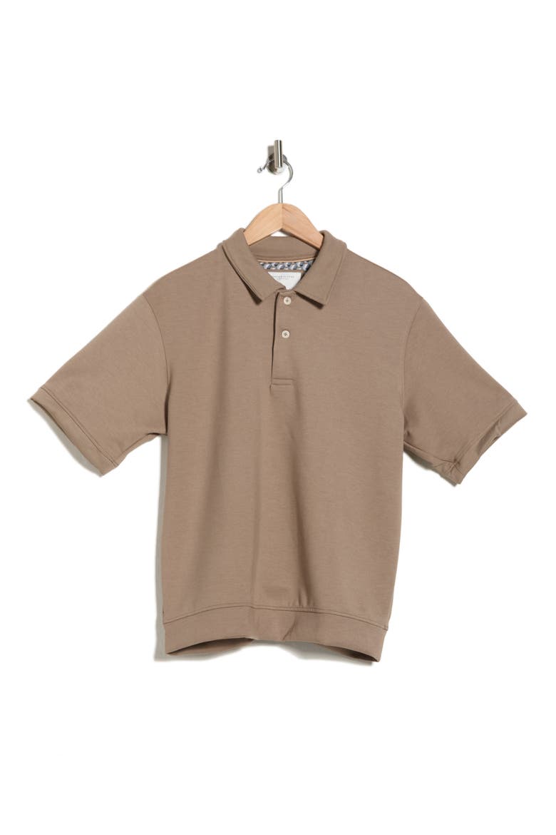 Dusty Relaxed Fit Knit Polo, Alternate, color, BROWN