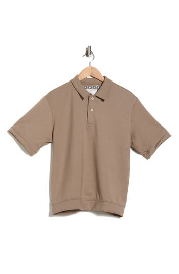 Denim And Flower Dusty Relaxed Fit Knit Polo In Neutral
