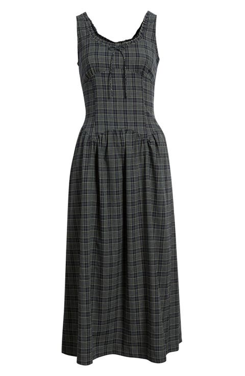 Drop Waist Sleeveless Midi Dress