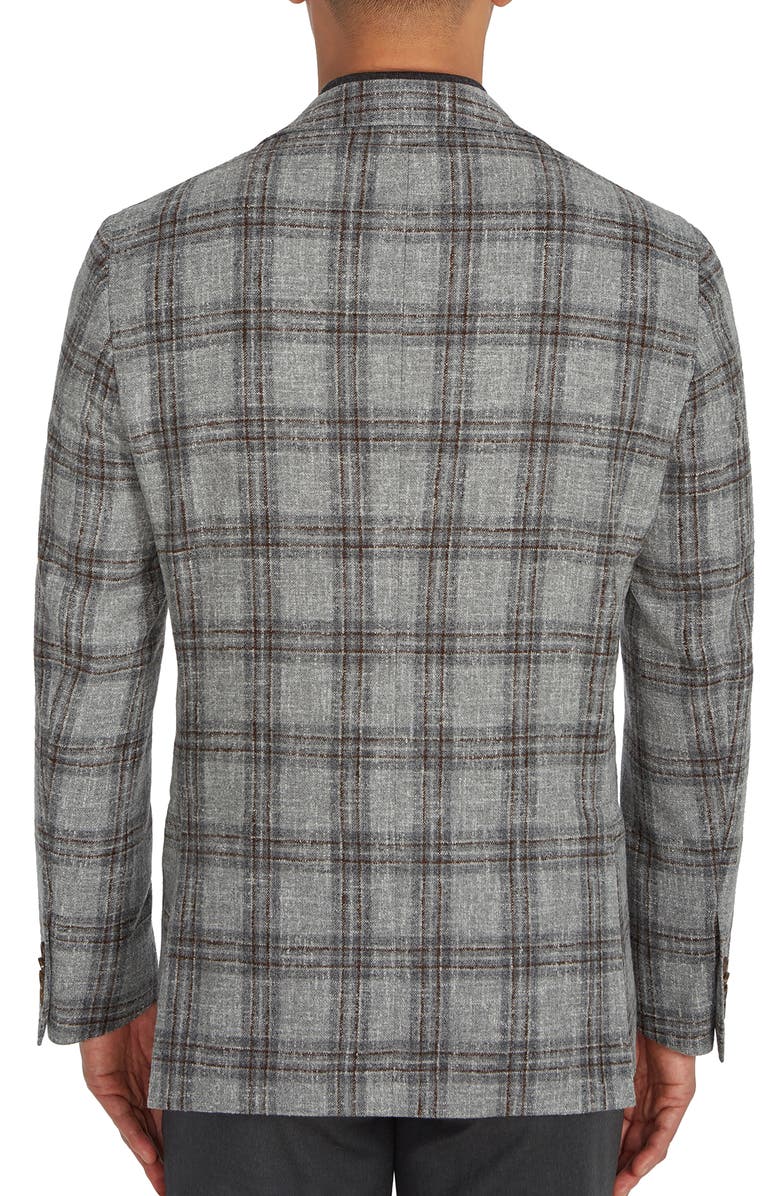 Jack Victor McAllen Unconstructed Plaid Wool Blend Sport Coat, Alternate, color,