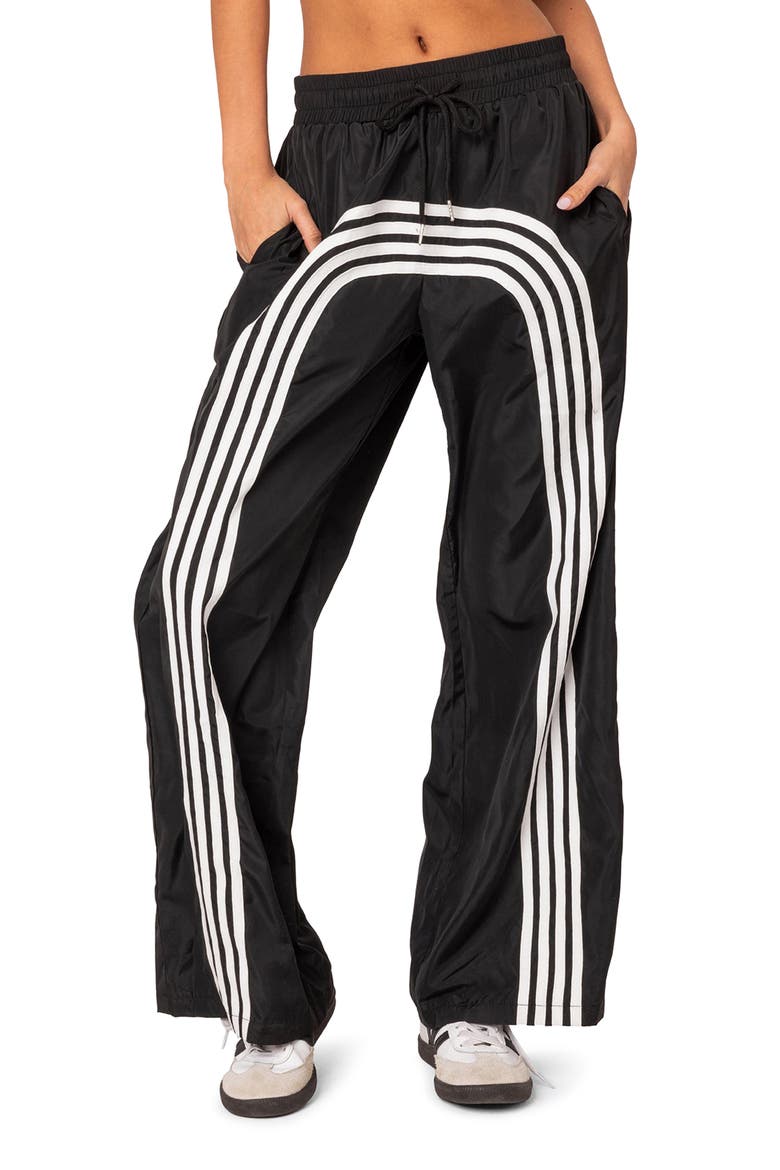Wilda Stripe Track Pants, Main, color, BLACK-AND-WHITE